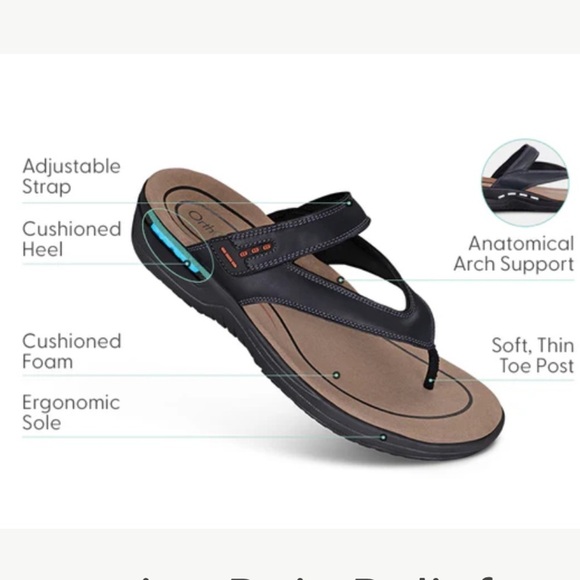 OrthOFeet Eldorado Sandals Flip Flops slides Shoes Size 10 2E (Wide) like new - Picture 13 of 16